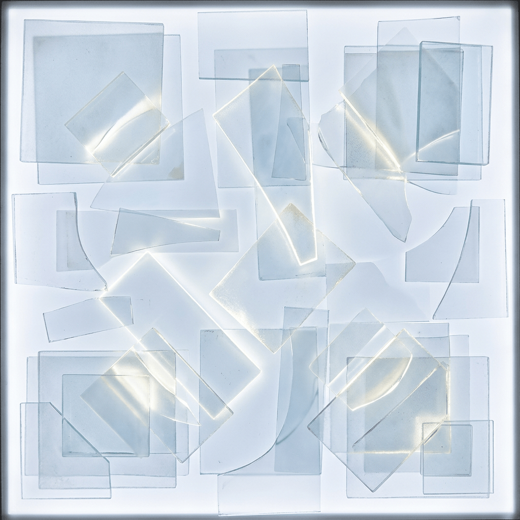 Translucent squares and rectangles overlapping on a white background